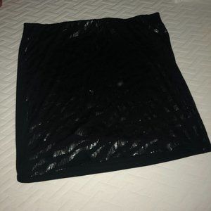 Plus Size Knee Length Black Stretch Skirt with Sequins (from Torrid, size 3X)